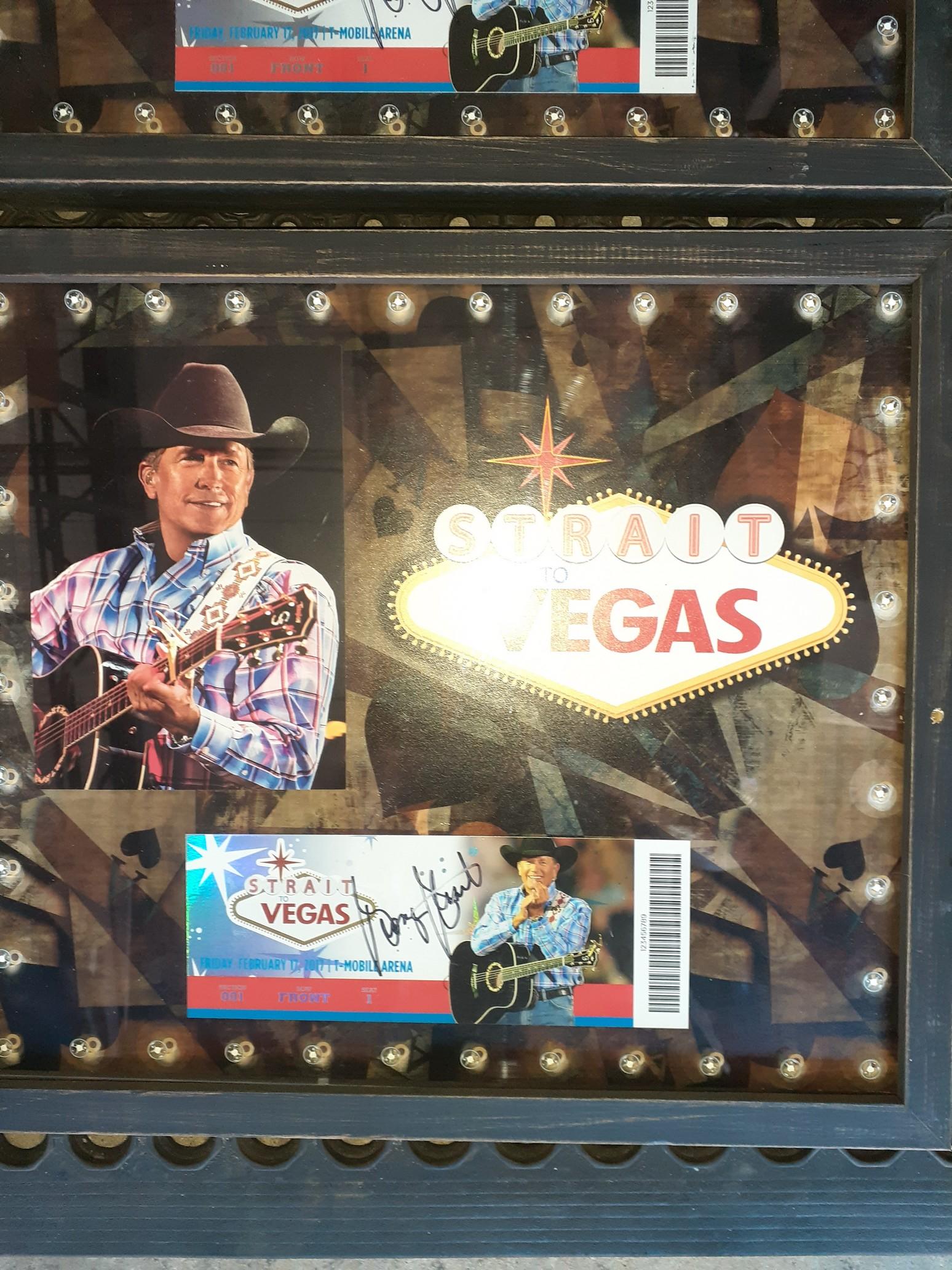 George Strait Signed Ticket - Strait to Vegas - Framed