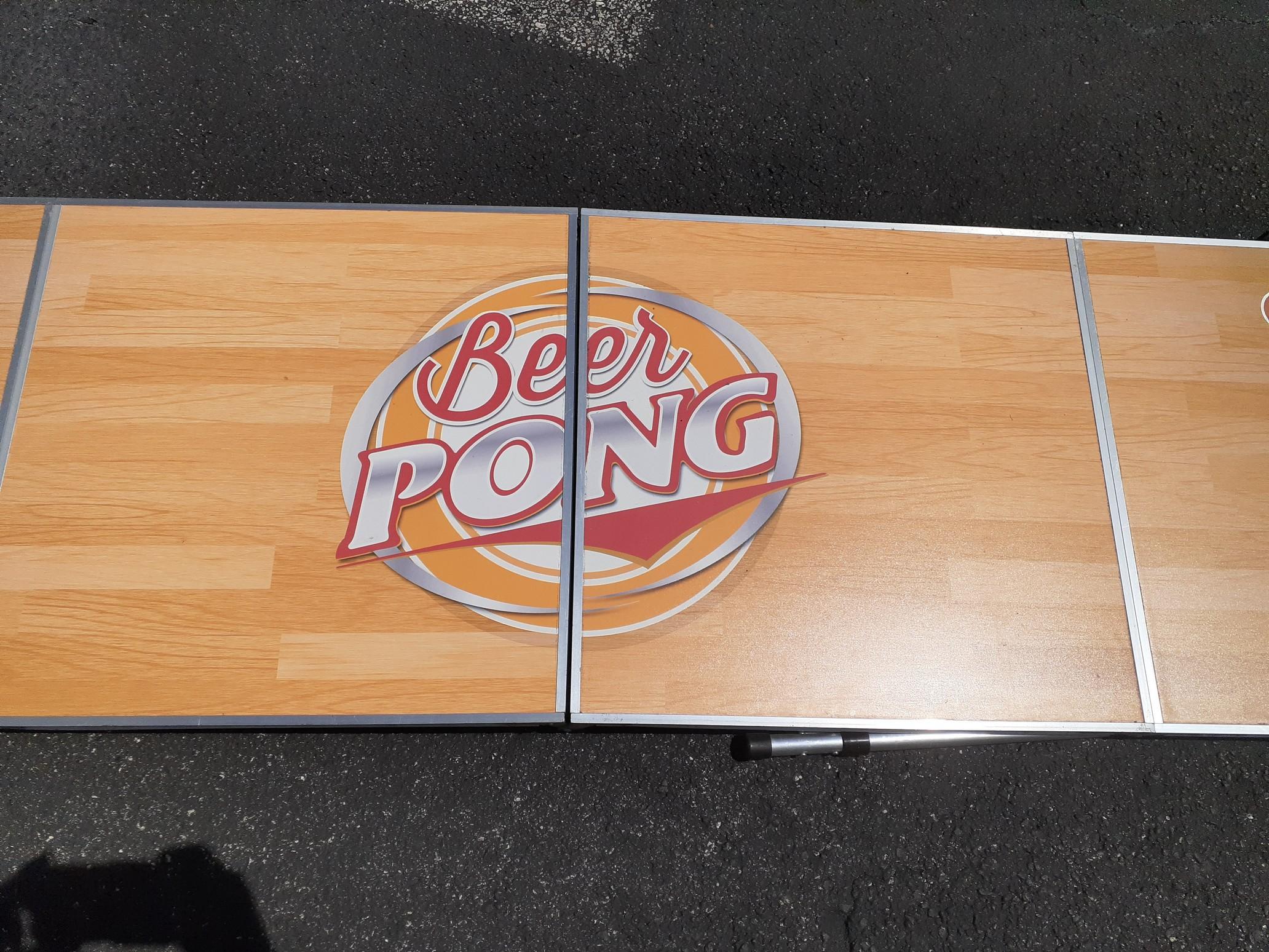 Beer Pong Metal Table - Portable - Complete with one leg off - 95 inches
