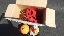 Box of Thanksgiving and halloween Decor