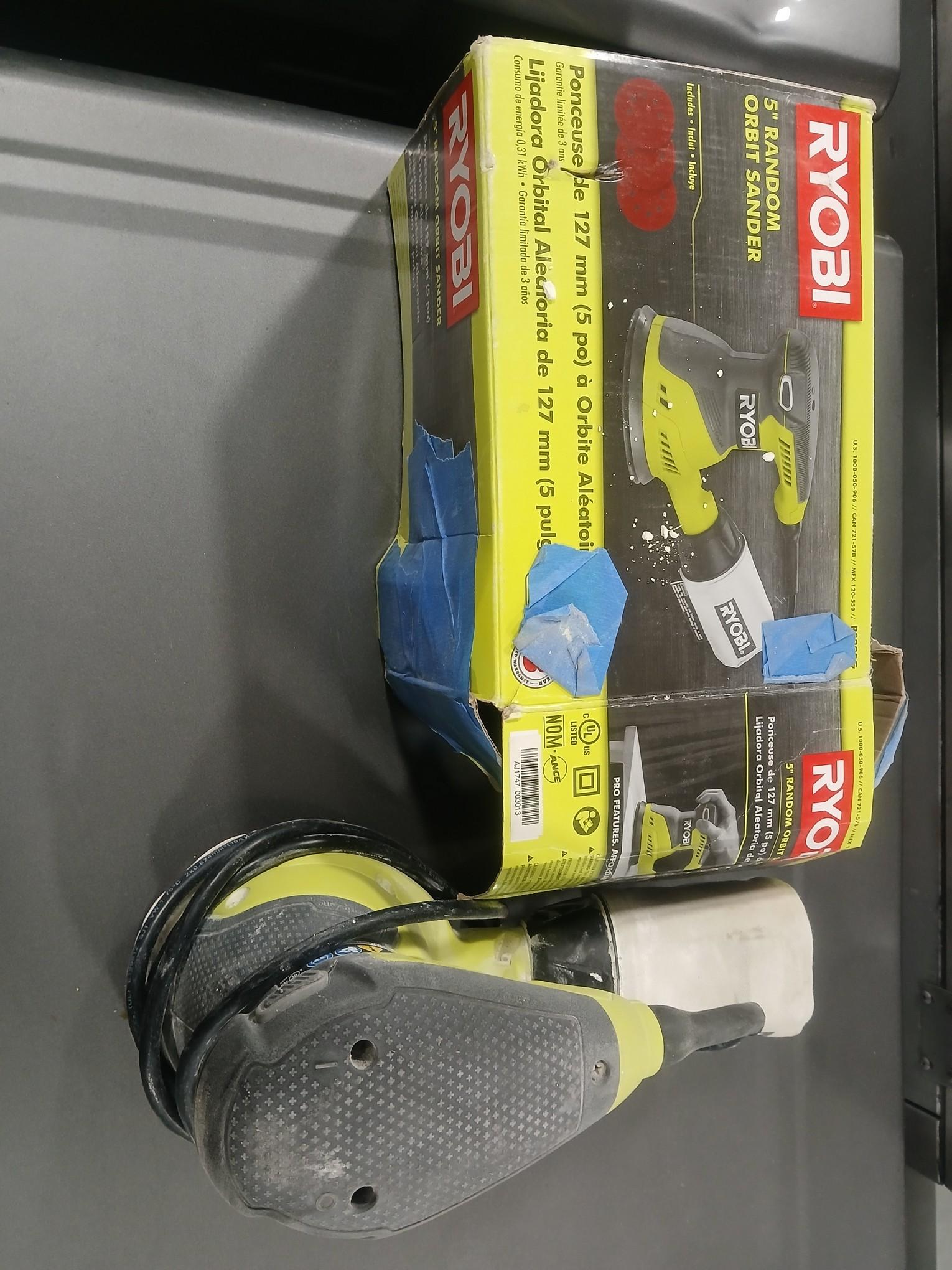 RYOBI 5" Random Orbit Sander / Electric Sander W/ Origional Box