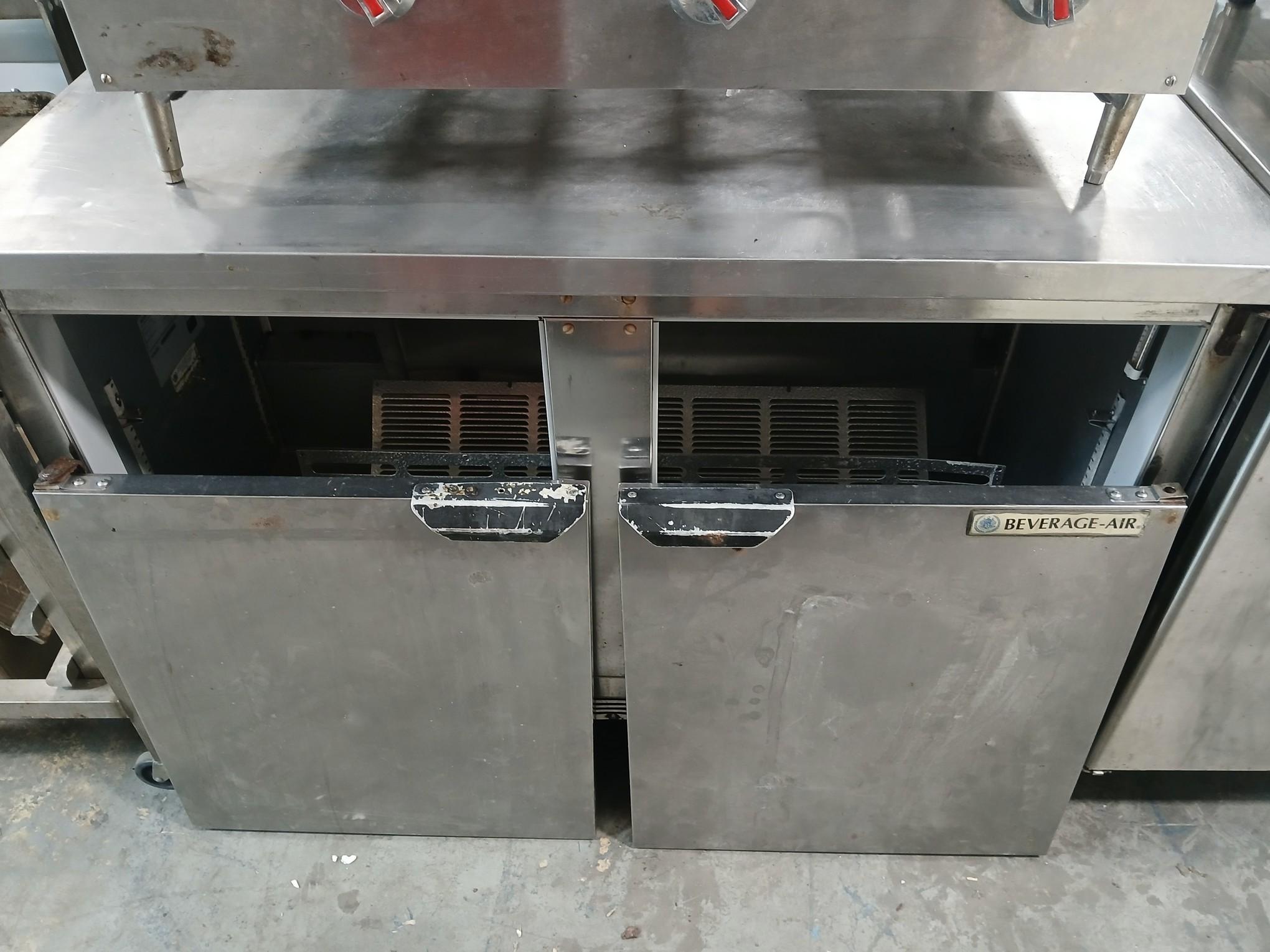 BEVERAGE AIR 48" 2 Door Work Top Cooler (Needs TLC)