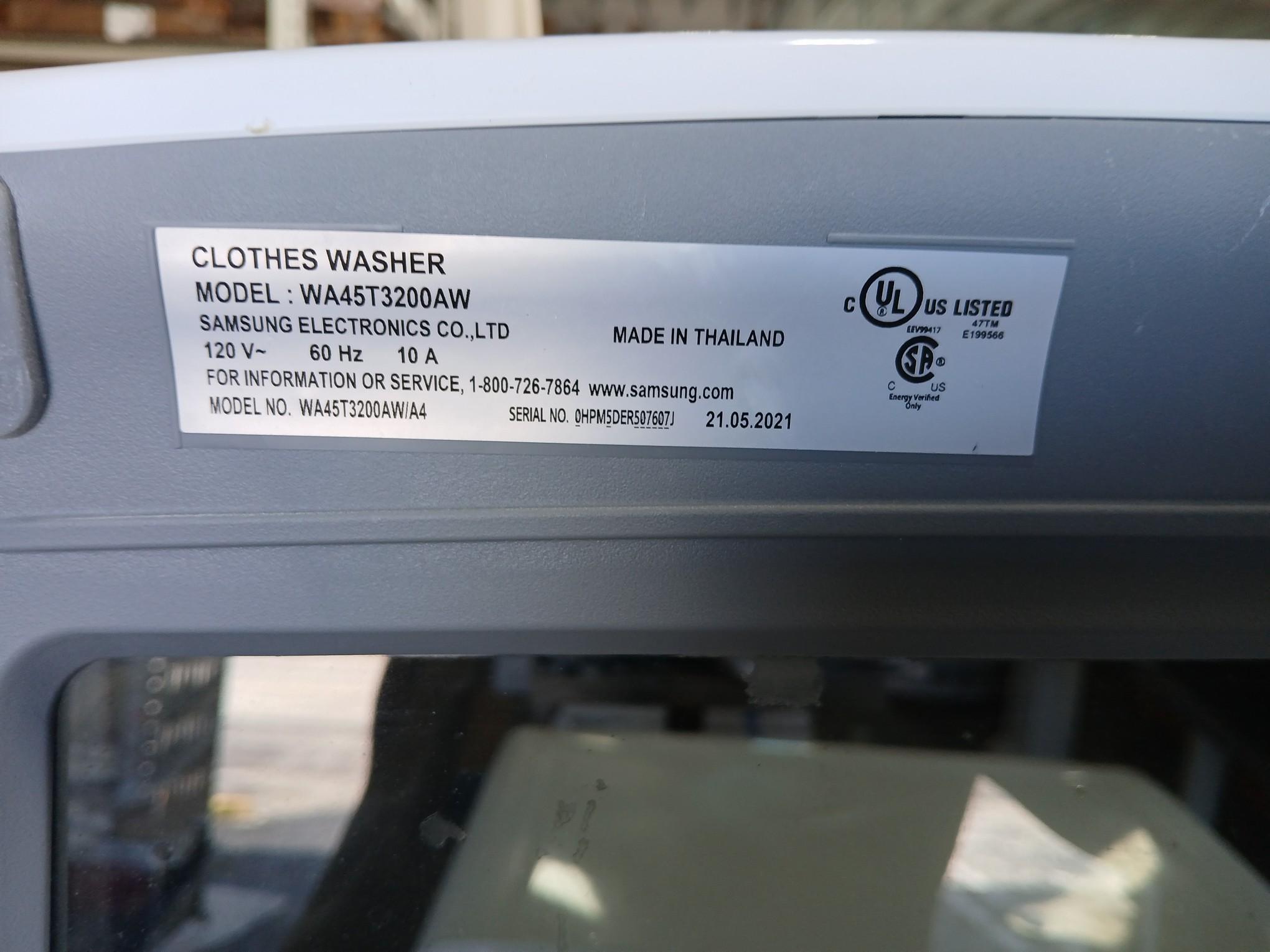 SAMSUNG Model # WA45T3200AW Residential Washing Machine / Samsung Cloths Washer - The specs to this