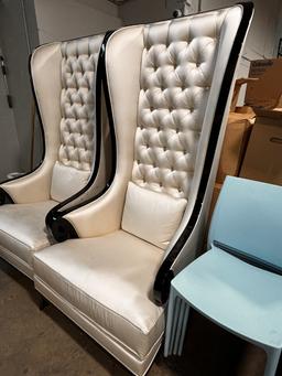 Palice Size King & Queen Chair Set / Velvet W/ Wood Framed Frame