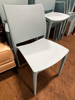 Light Blue Stack Chair / Very Light & Easy To Stack