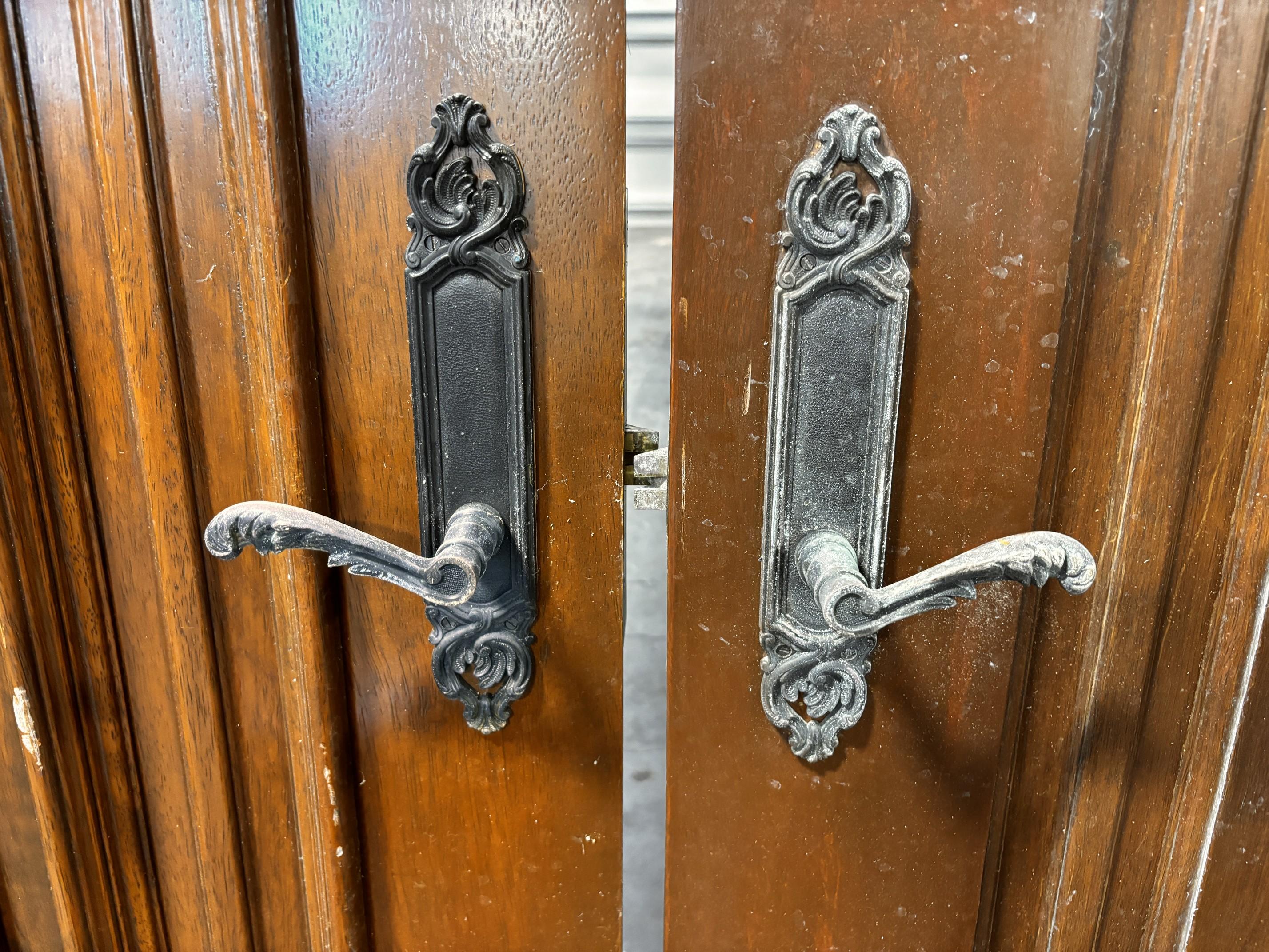 Solid Wood French Doors / Heavy Doors W/ Brass Accents