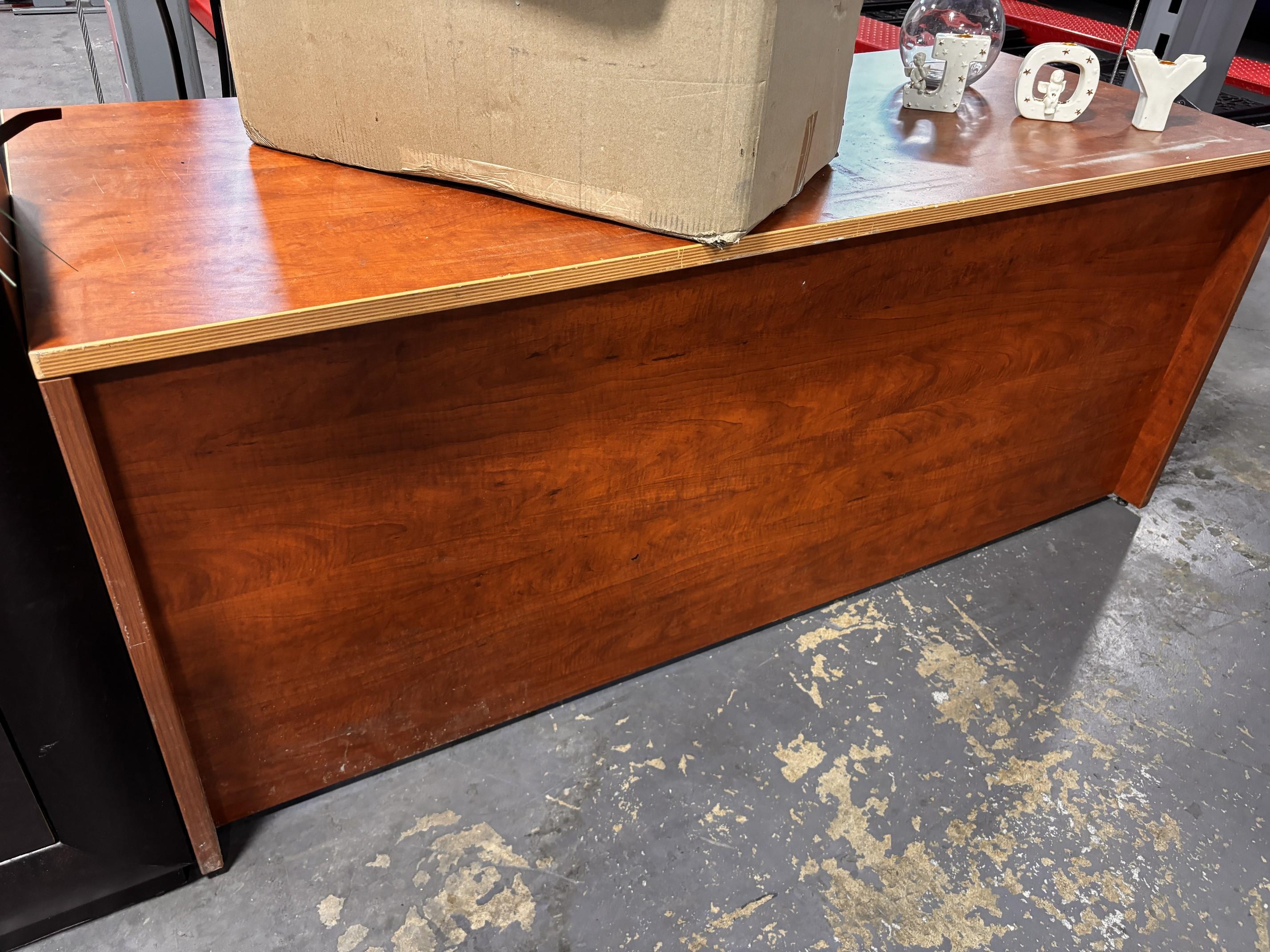 LARGE Solid Wood Office Desk / Dark Wood Desk