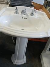 Pedistool Sink W/ Faucet / 2 Pcs Sink & Pedistool Sink Comes Complete with Faucet