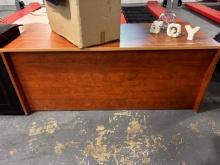 LARGE Solid Wood Office Desk / Dark Wood Desk