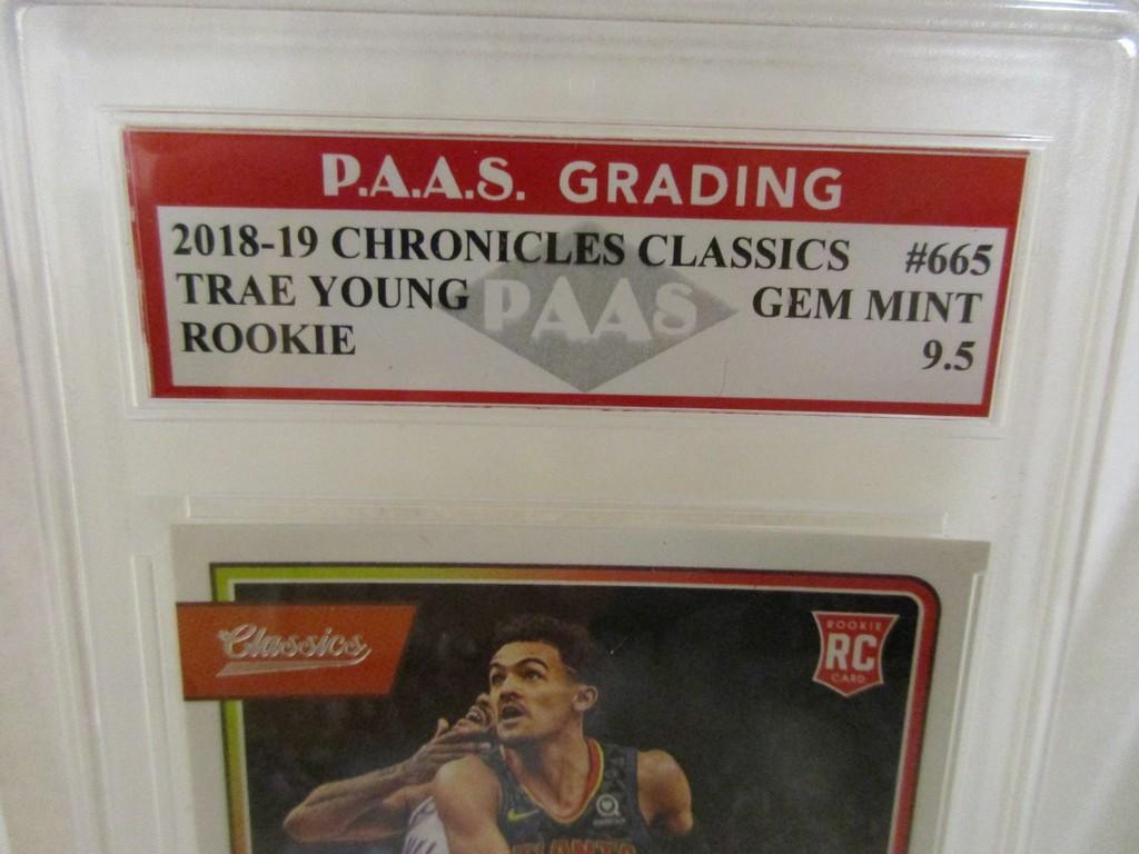 Trae Young Hawks 2018-19 Chronicles Classics ROOKIE #665 graded PAAS Gem Mint 9.5