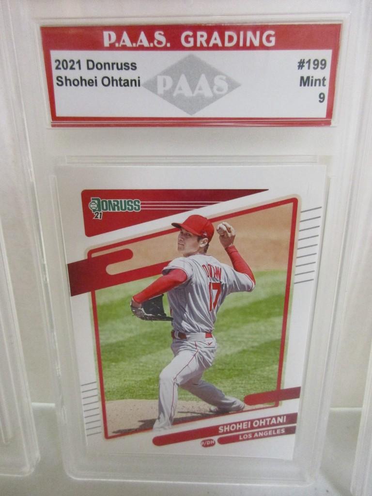 Shohei Ohtani LA Angels 2021 Donruss #199 graded PAAS Mint 9