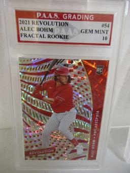 Alec Bohm Phillies 2021 Revolution Fractal ROOKIE #54 graded PAAS Gem Mint 10