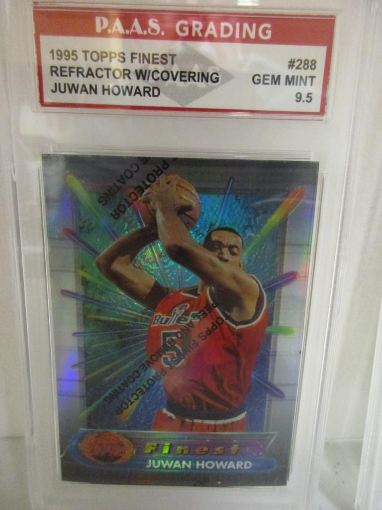 Juwan Howard Washington Bullets 1995 Topps Finest Refractor #288 graded PAAS Gem Mint 9.5