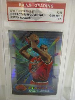 Juwan Howard Washington Bullets 1995 Topps Finest Refractor #288 graded PAAS Gem Mint 9.5