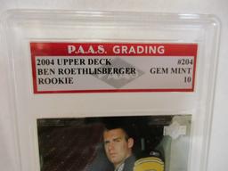 Ben Roethlisberger Steelers 2004 Upper Deck ROOKIE #204 graded PAAS Gem Mint 10
