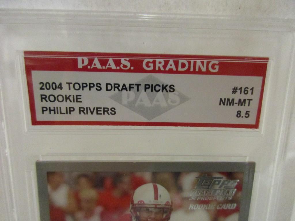 Philip Rivers Chargers 2004 Topps Draft Picks ROOKIE #161 graded PAAS NM-MT 8.5