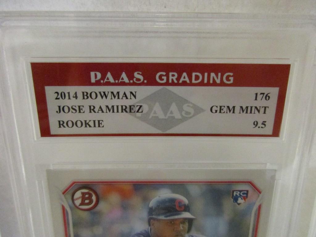 Jose Ramirez Cleveland Indians 2014 Bowman ROOKIE #176 graded PAAS Gem Mint 9.5