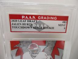 Jalen Hurts Alabama 2020 Leaf Draft TD Kings ROOKIE #83 graded PAAS Mint 9