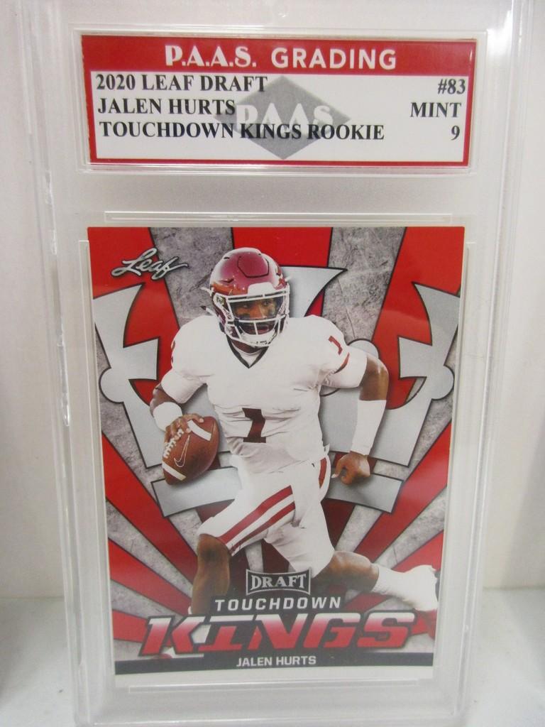 Jalen Hurts Alabama 2020 Leaf Draft TD Kings ROOKIE #83 graded PAAS Mint 9