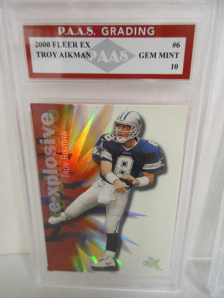 Troy Aikman Dallas Cowboys 2000 Fleer EX #6 graded PAAS Gem Mint 10