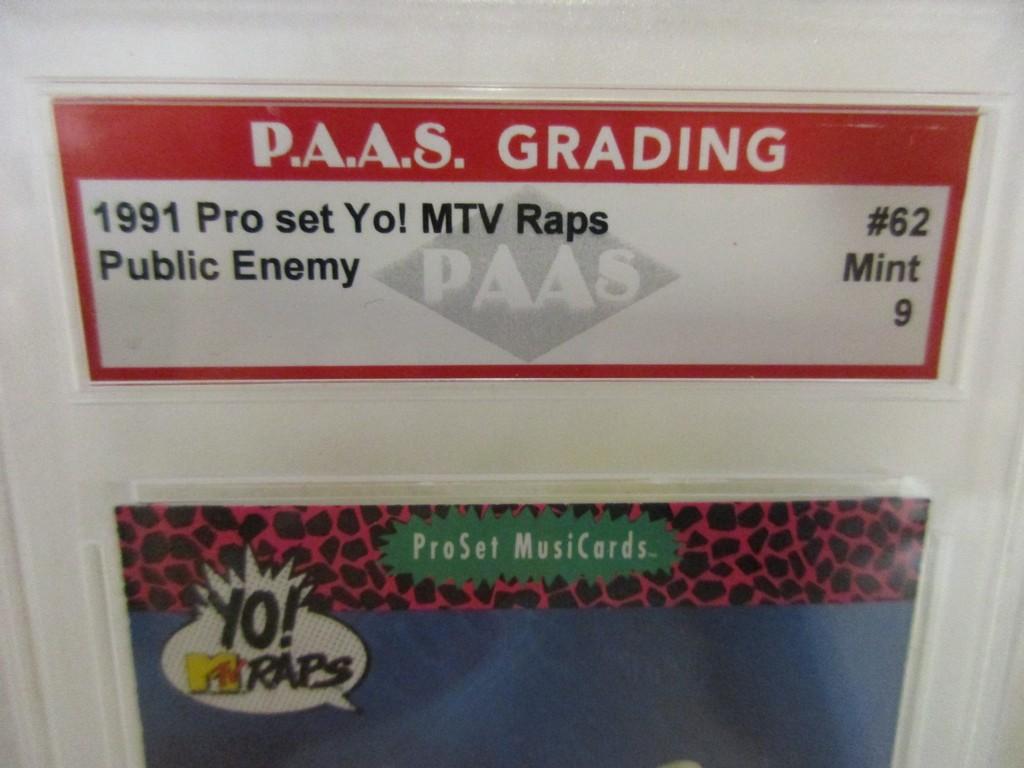 Public Enemy 1991 Pro Set Yo! MTV Raps #62 graded PAAS Mint 9