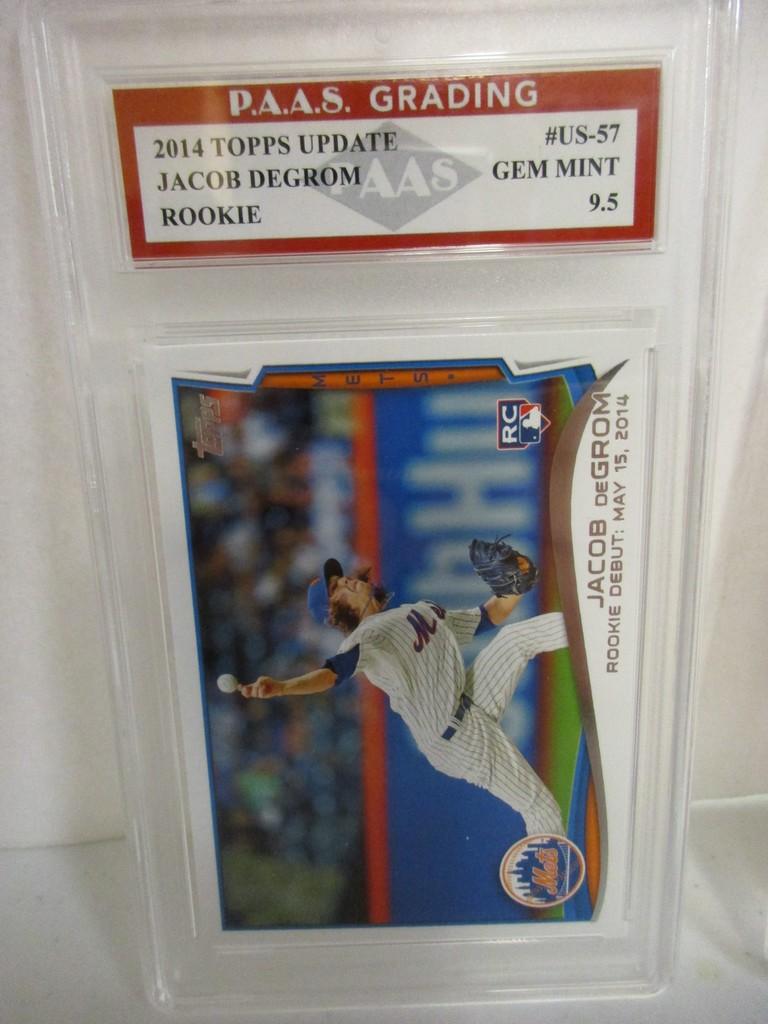 Jacob deGrom NY Mets 2014 Topps Update ROOKIE #US-57 graded PAAS Gem Mint 9.5
