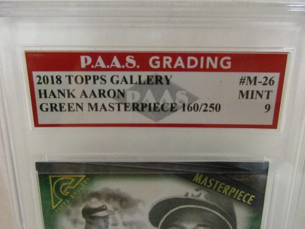 Hank Aaron Braves 2018 Topps Gallery Green Masterpiece 160/250 #M-26 graded PAAS Mint 9
