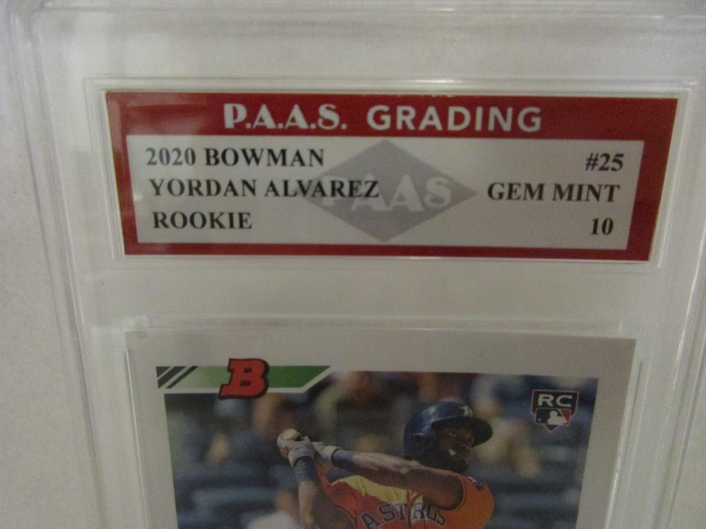 Yordan Alvarez Houston Astros 2020 Bowman ROOKIE #25 graded PAAS Gem Mint 10