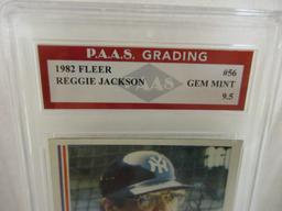 Reggie Jackson NY Yankees 1982 Fleer #56 graded PAAS Gem Mint 9.5