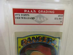 Ted Williams Texas Rangers 1972 Topps #510 graded PAAS EX-MT 6