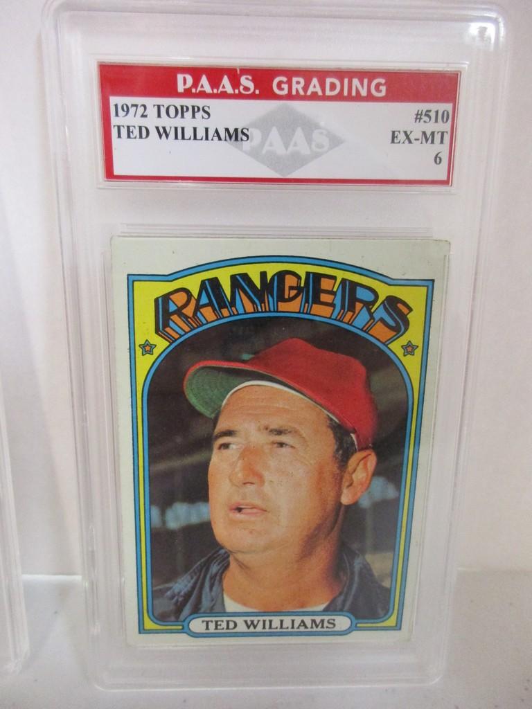 Ted Williams Texas Rangers 1972 Topps #510 graded PAAS EX-MT 6