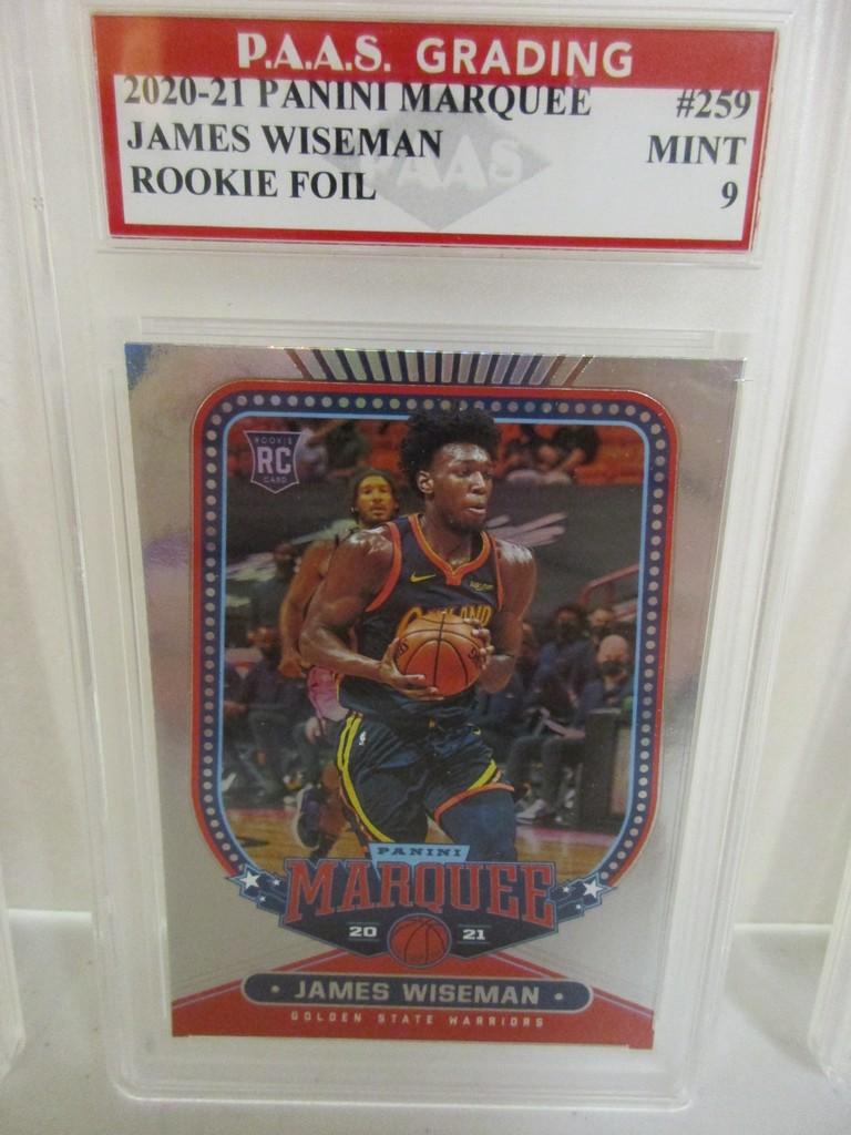 James Wiseman Warriors 2020-21 Panini Marquee ROOKIE Foil #259 graded PAAS Mint 9