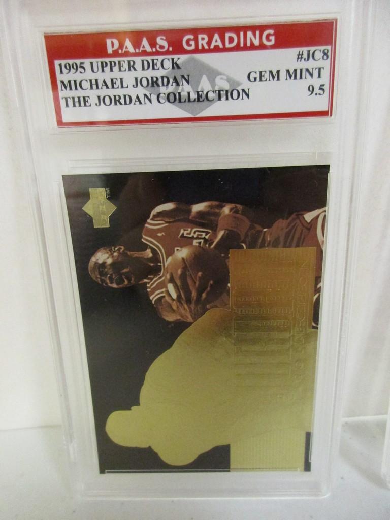 Michael Jordan Bulls 1995 Upper Deck The Jordan Collection #JC8 graded PAAS Gem Mint 9.5