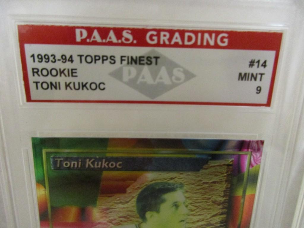 Toni Kukoc Chicago Bulls 1993-94 Topps Finest ROOKIE #14 graded PAAS Mint 9