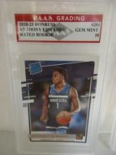 Anthony Edwards Timberwolves 2020-21 Donruss Rated ROOKIE #201 graded PAAS Gem Mint 10