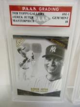 Derek Jeter Yankees 2018 Topps Gallery Masterpiece #M-1 graded PAAS Gem Mint 10