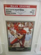 Philip Rivers Chargers 2004 Topps Draft Picks ROOKIE #161 graded PAAS NM-MT 8.5