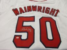 Adam Wainwright of the St Louis Cardinals signed autographed baseball jersey PAAS COA 879