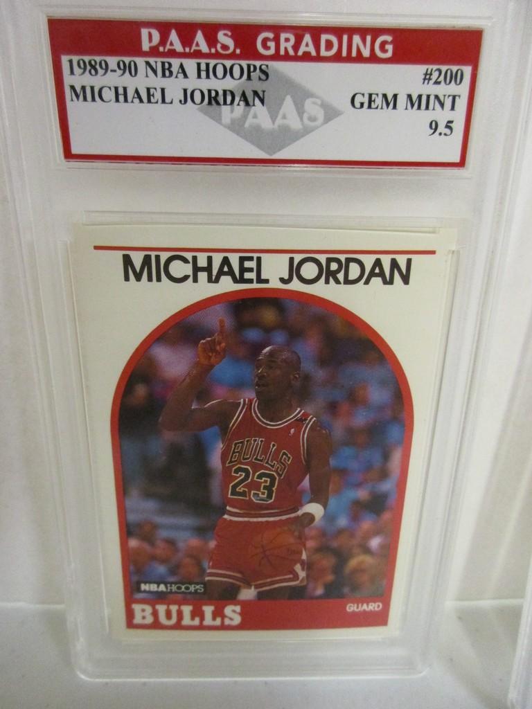 Michael Jordan Chicago Bulls 1989-90 NBA Hoops #200 graded PAAS Gem Mint 9.5