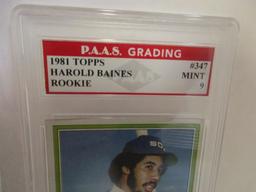 Harold Baines Chicago White Sox 1981 Topps ROOKIE #347 graded PAAS Mint 9