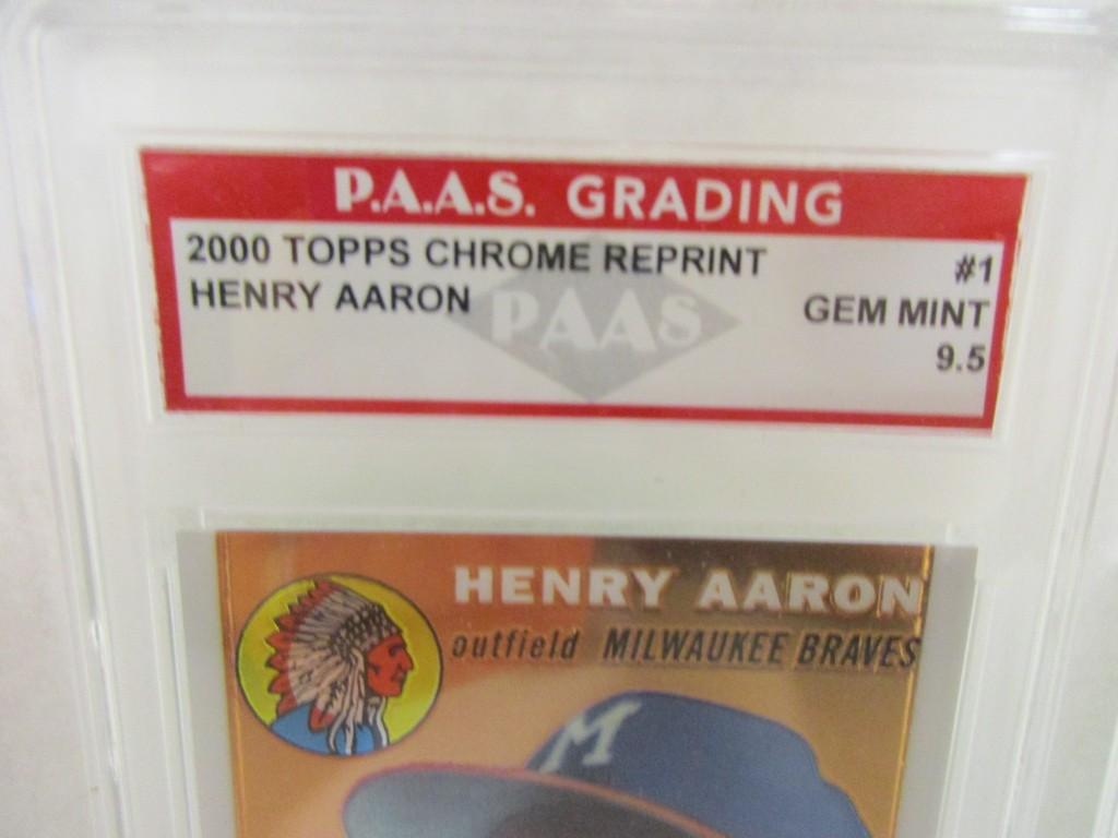 Hank Aaron Braves 2000 Topps Chrome Reprint #1 graded PAAS Gem Mint 9.5