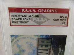 Mike Trout LA Angels 2020 Stadium Club Power Zone #PZ-3 graded PAAS Gem Mint 9.5
