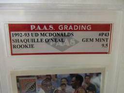 Shaquille O'Neal Orlando Magic 1992-93 UD McDonalds ROOKIE #P43 graded PAAS Gem Mint 9.5