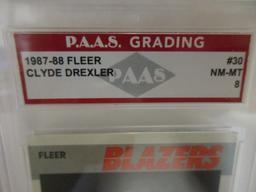 Clyde Drexler Portland Trail Blazers 1987-88 Fleer #30 graded PAAS NM-MT 8