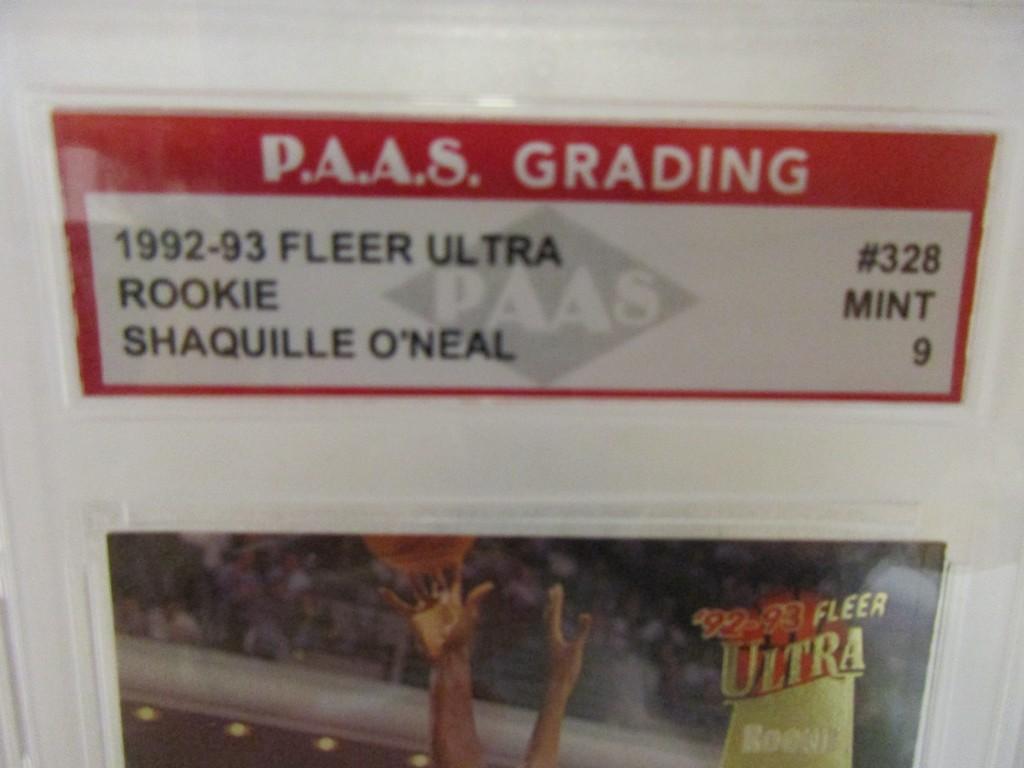 Shaquille O'Neal Magic 1992-93 Fleer Ultra ROOKIE #328 graded PAAS Mint 9