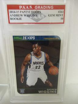 Andrew Wiggins Timberwolves 2014-15 Panini Hoops ROOKIE #261 graded PAAS Gem Mint 10