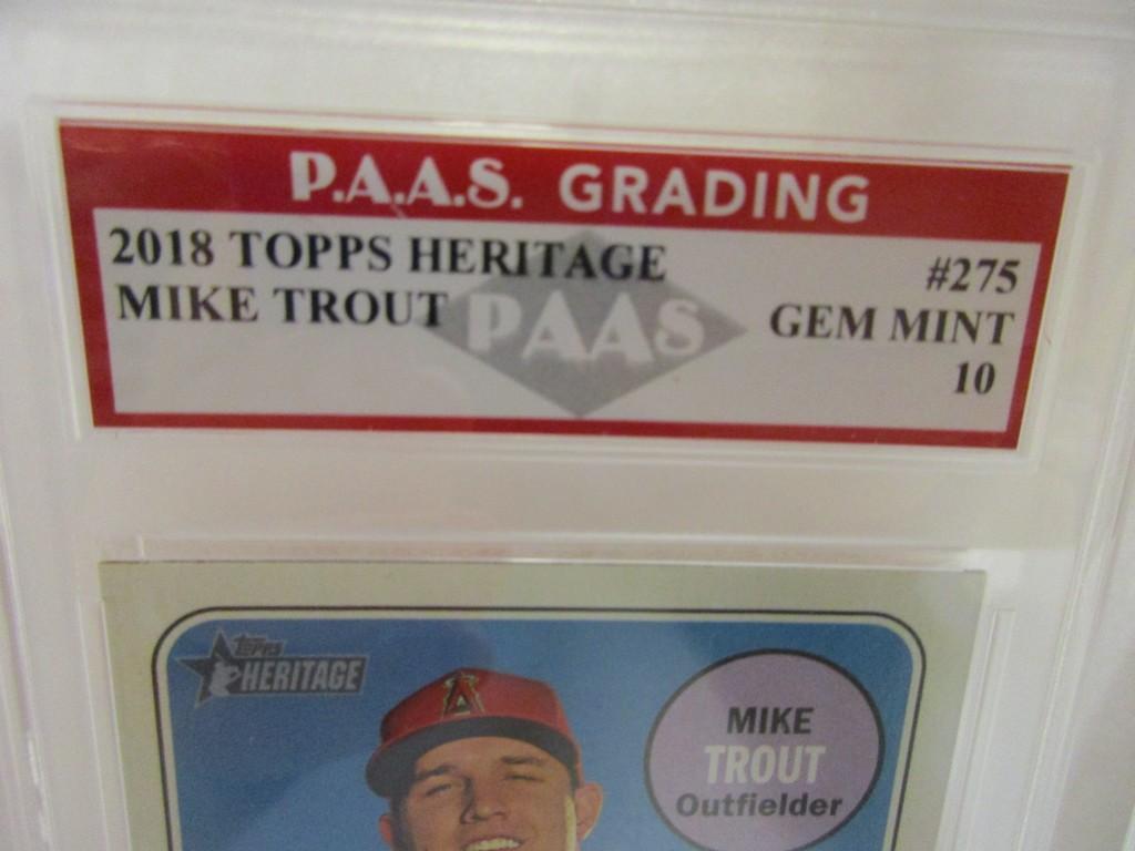 Mike Trout Angels 2018 Topps Heritage #275 graded PAAS Gem Mint 10