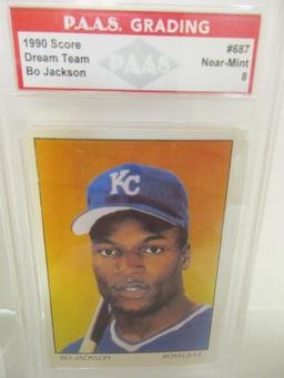 Bo Jackson KC Royals 1990 Score Dream Team #687 graded PAAS Near Mint 8