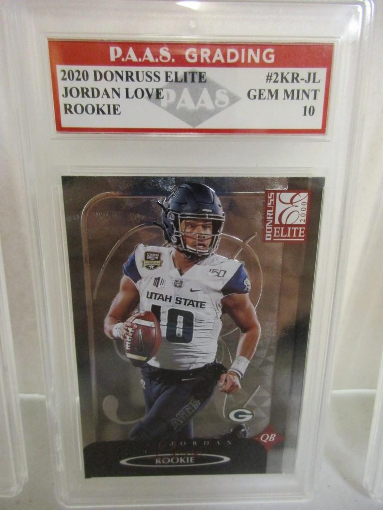 Jordan Love Packers 2020 Donruss Elite ROOKIE #2KR-JL graded PAAS Gem Mint 10