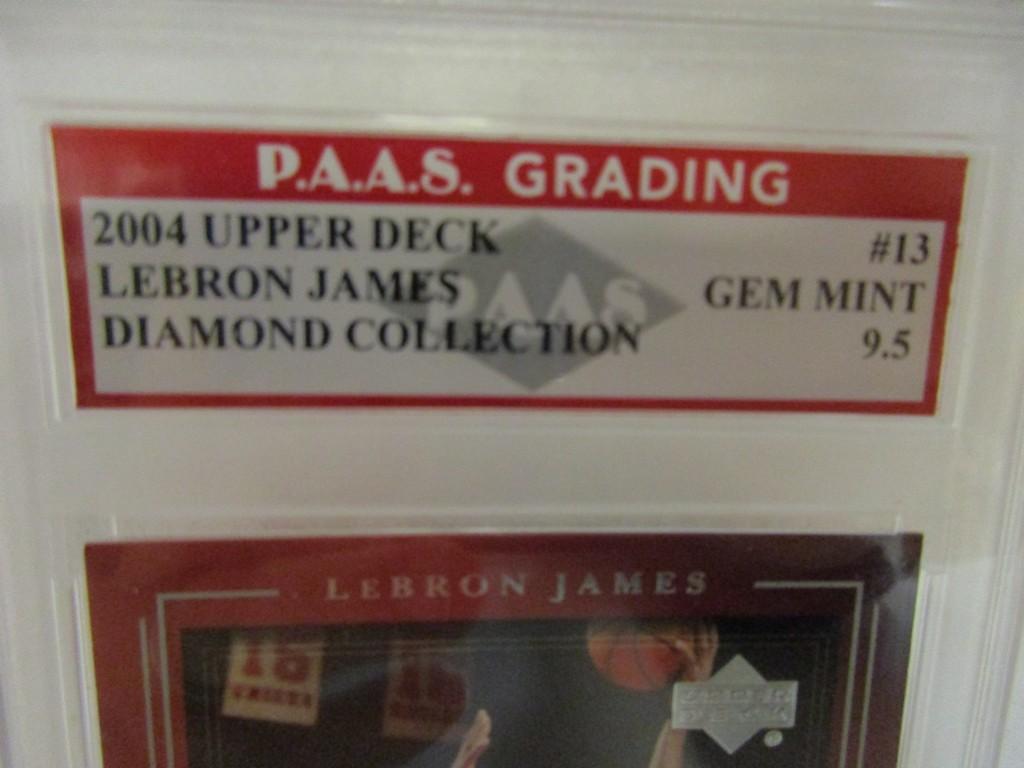 LeBron James Cavaliers 2004 Upper Deck Diamond Collection #13 graded PAAS Gem Mint 9.5