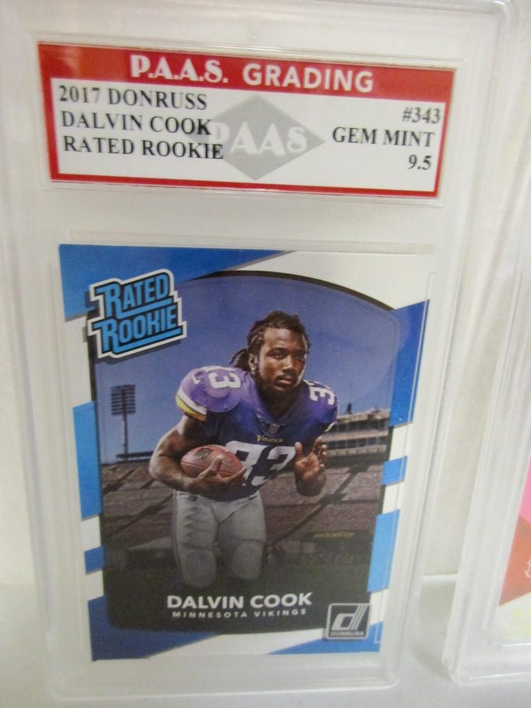 Dalvin Cook Vikings 2017 Donruss Rated ROOKIE #343 graded PAAS Gem Mint 9.5